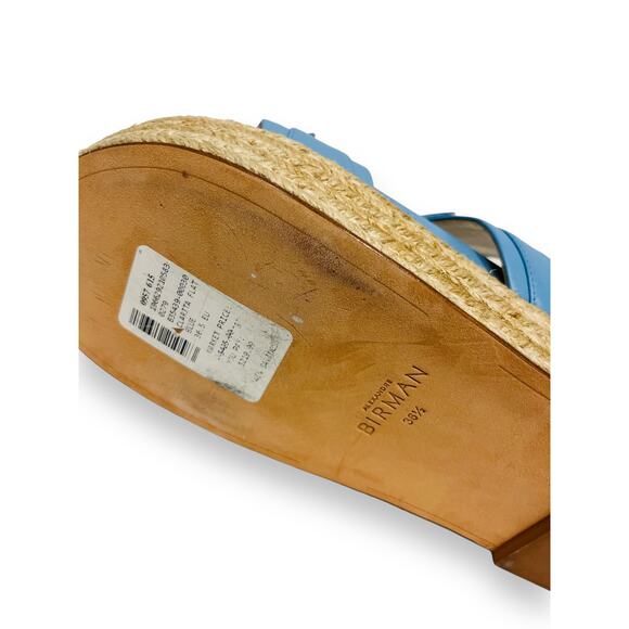 ALEXANDRE BIRMAN Blue Leather Knotted Clarita Platform Espadrille Slide EU 36.5 - Picture 9 of 9